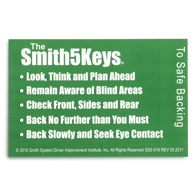 Dashboard Reminders - The Smith5Keys to Safe Backing