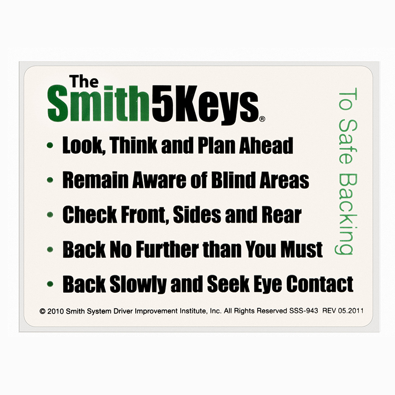 The Smith5Keys® to Safe Backing Window Sticker